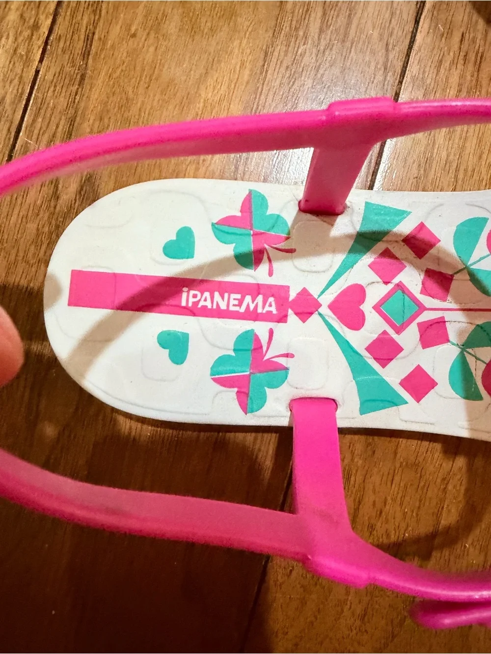 Ipanema Girls Butterfly Print Sandals White Pink Jelly Shoes Size 4